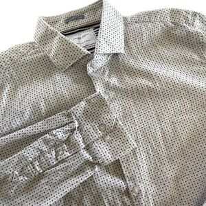 Denim & Flower Ricky Singh Mens XL Dotted Pattern‎ Long Sleeve Casual Shirt